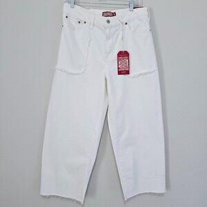 NWT Lucky Brand Legend High Rise Wide Leg Jeans Size 10 White Raw Hem